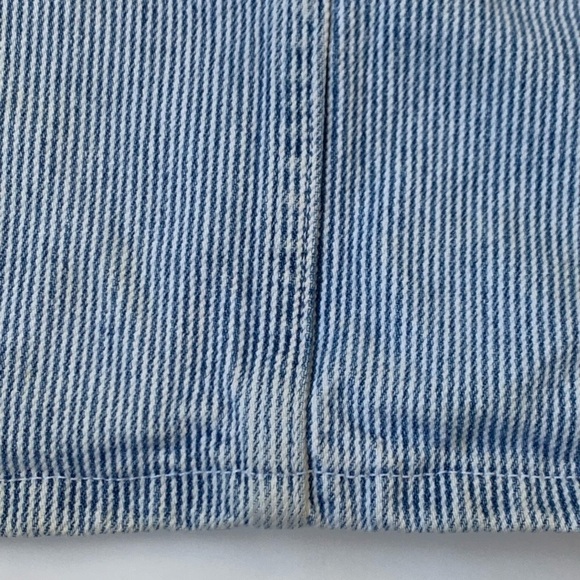 Vintage Orange Tab Levi's Denim Railroad Stripe Mini Skirt Size 9 Jr. - Picture 8 of 10